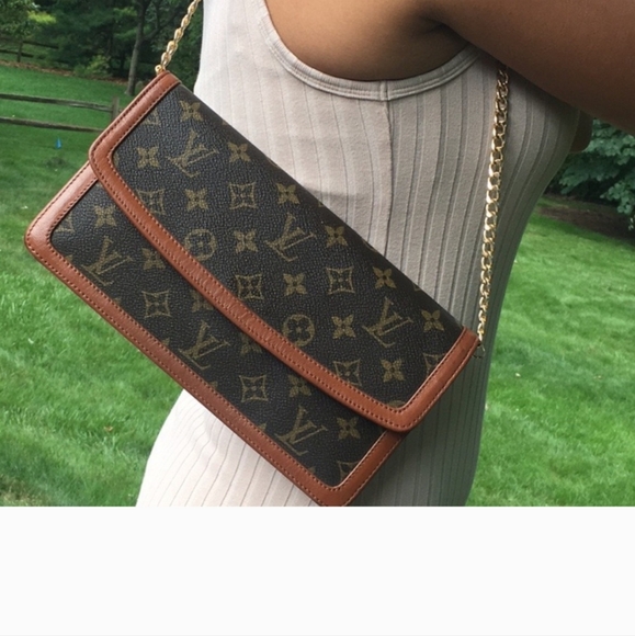 Price Drop!!! Authentic Louis Vuitton LV Cluch Pochette Dame GM Brown Monogram - Picture 13 of 14
